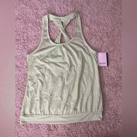 Women’s Large Jockey Light Green Athletic Tank Top NWT - Picture 1 of 7